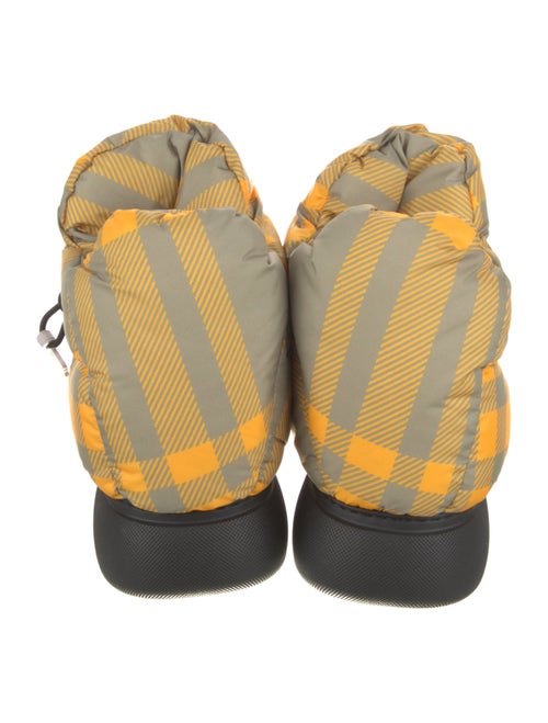 Burberry Nylon Plaid Print Boots