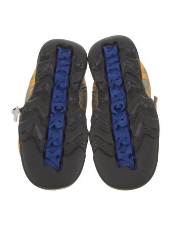 Burberry Nylon Plaid Print Boots