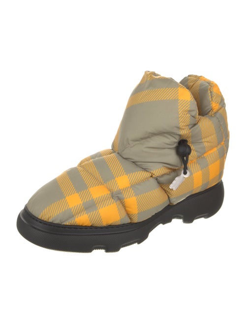 Burberry Nylon Plaid Print Boots