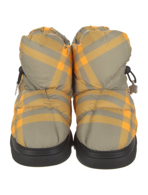 Burberry Nylon Plaid Print Boots