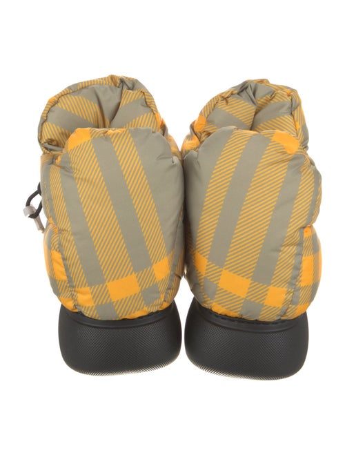 Burberry Nylon Plaid Print Boots