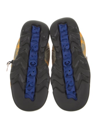 Burberry Nylon Plaid Print Boots