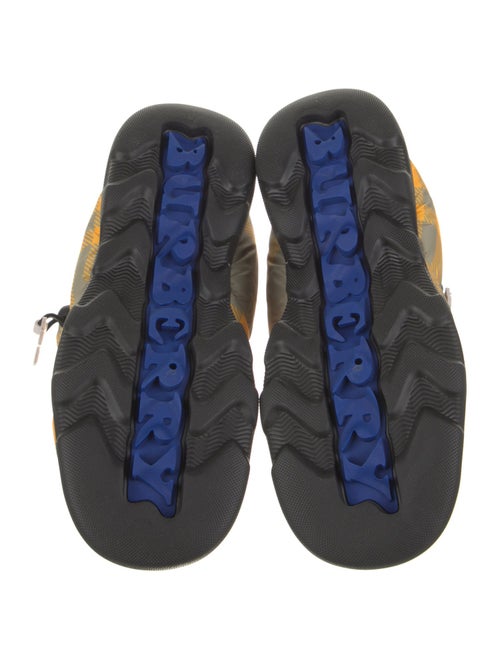 Burberry Nylon Plaid Print Boots