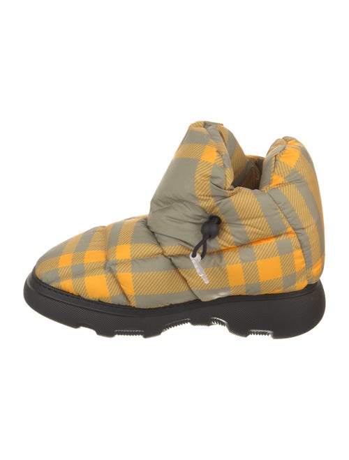 Burberry Nylon Plaid Print Boots