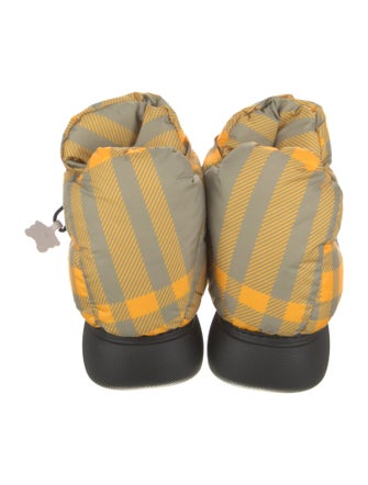 Burberry Nylon Plaid Print Boots
