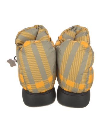 Burberry Nylon Plaid Print Boots