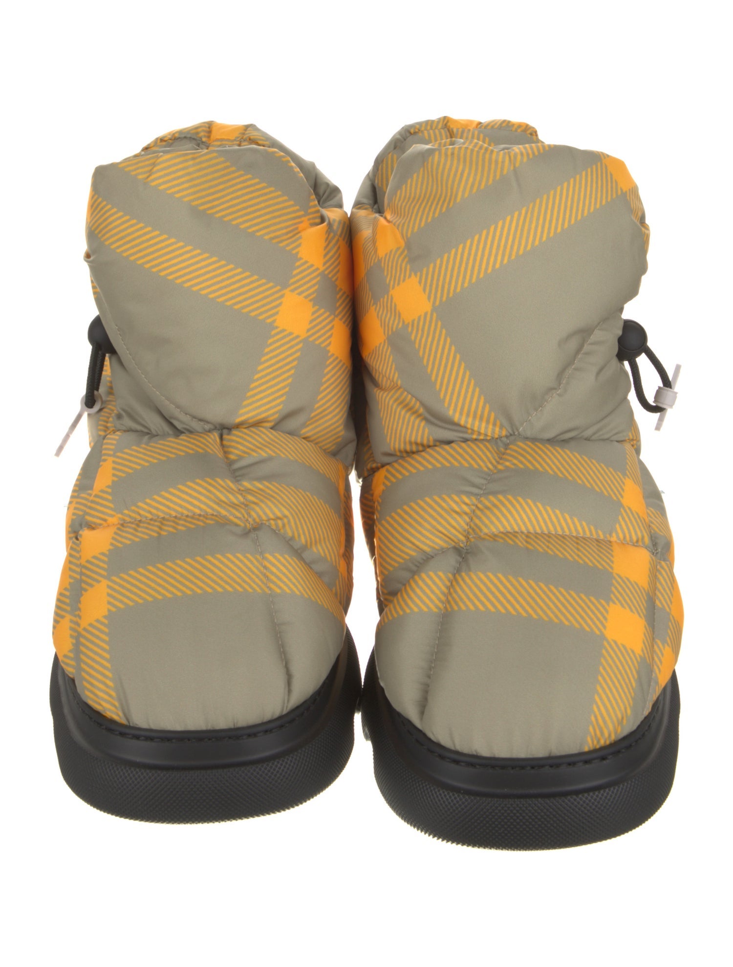 Burberry Nylon Plaid Print Boots