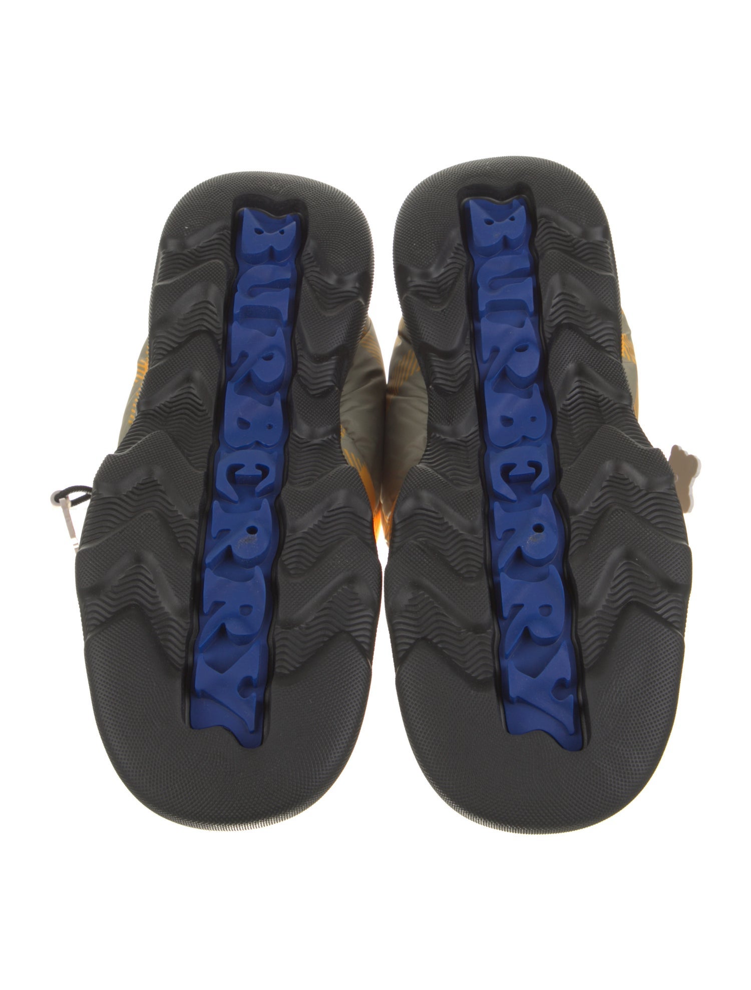 Burberry Nylon Plaid Print Boots