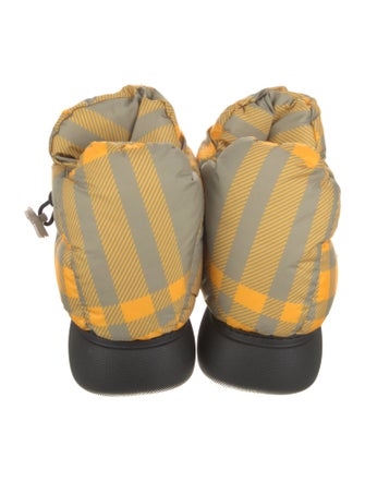 Burberry Nylon Plaid Print Boots