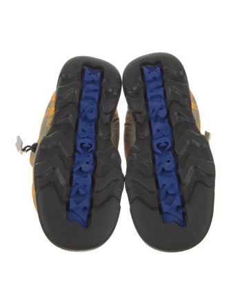 Burberry Nylon Plaid Print Boots