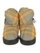 Burberry Nylon Plaid Print Boots