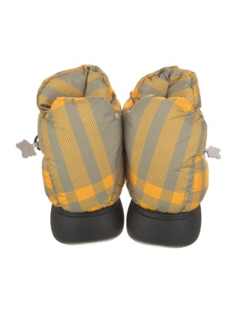 Burberry Nylon Plaid Print Boots