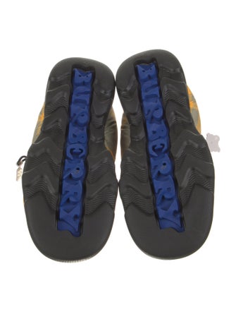 Burberry Nylon Plaid Print Boots