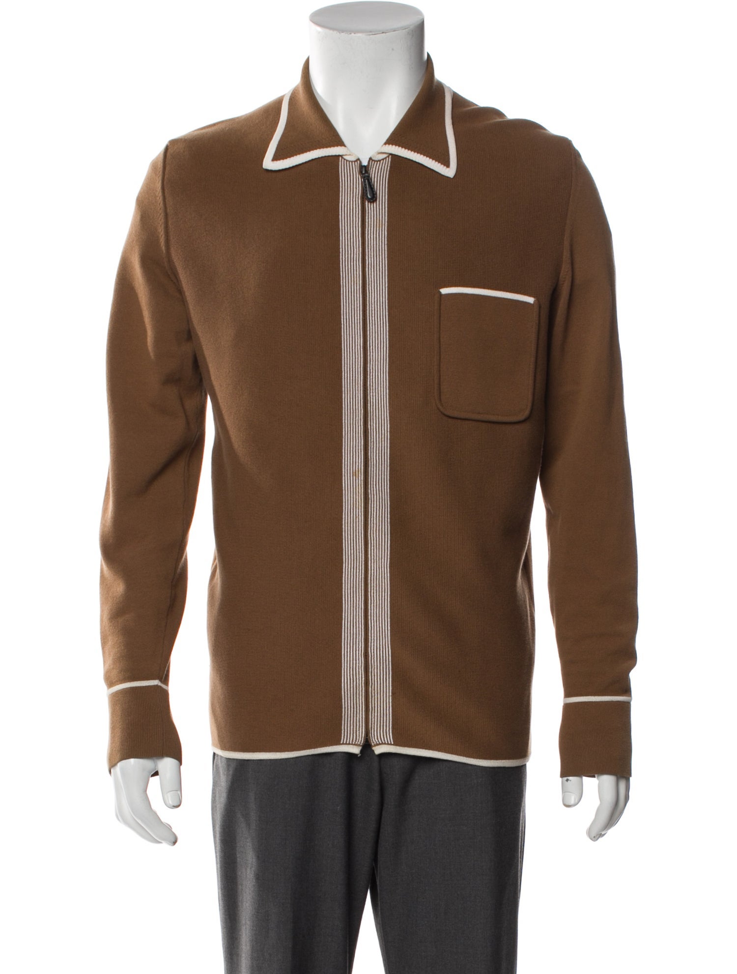 Burberry Striped Collar Polo Sweater