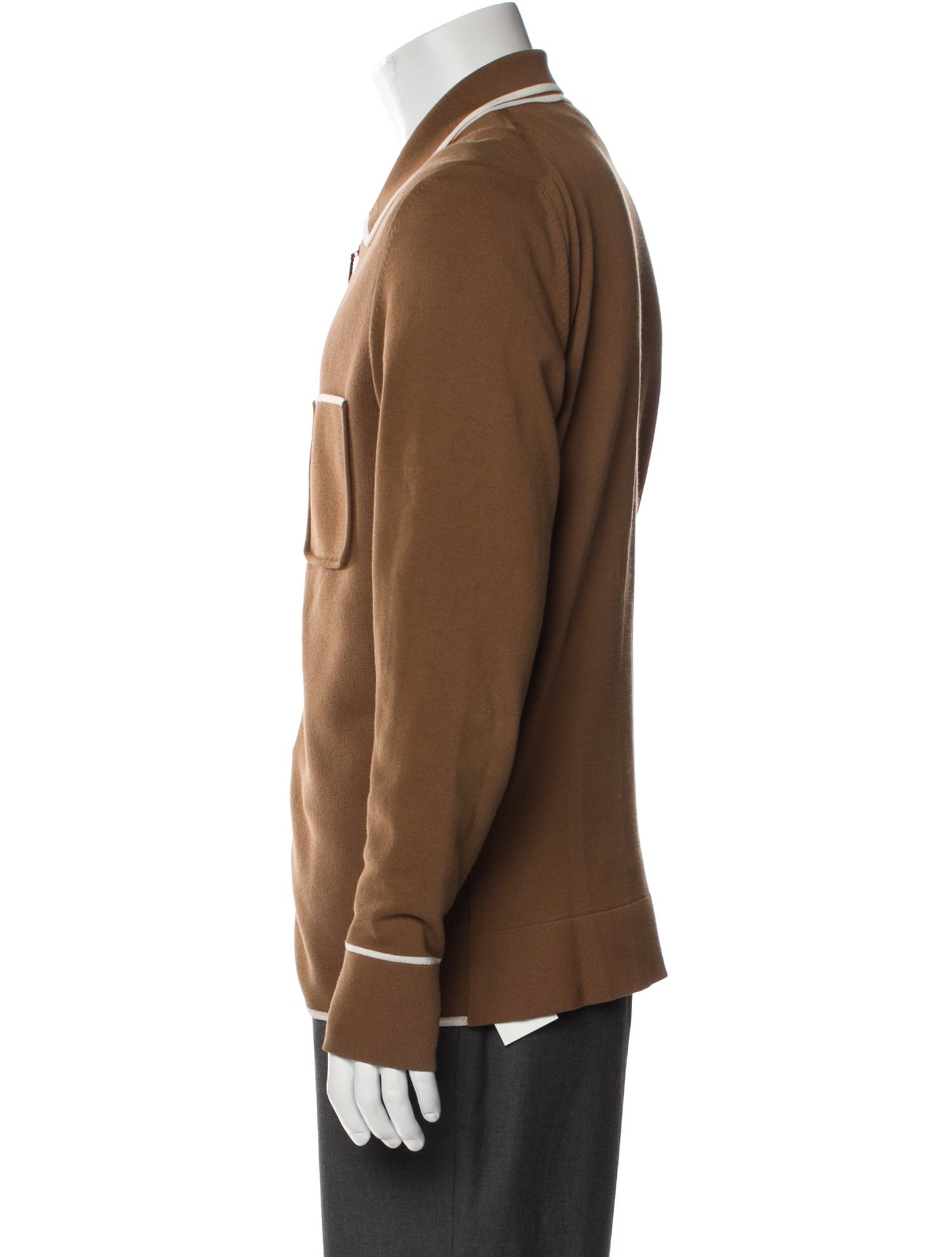 Burberry Striped Collar Polo Sweater