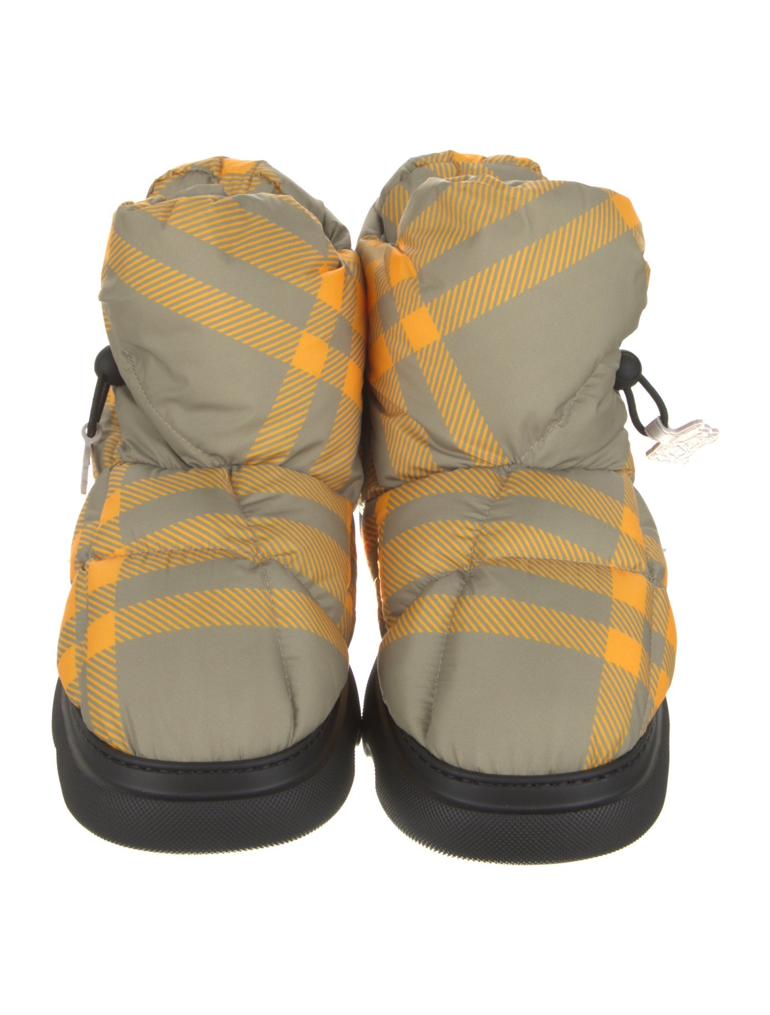 Burberry Nylon Plaid Print Boots