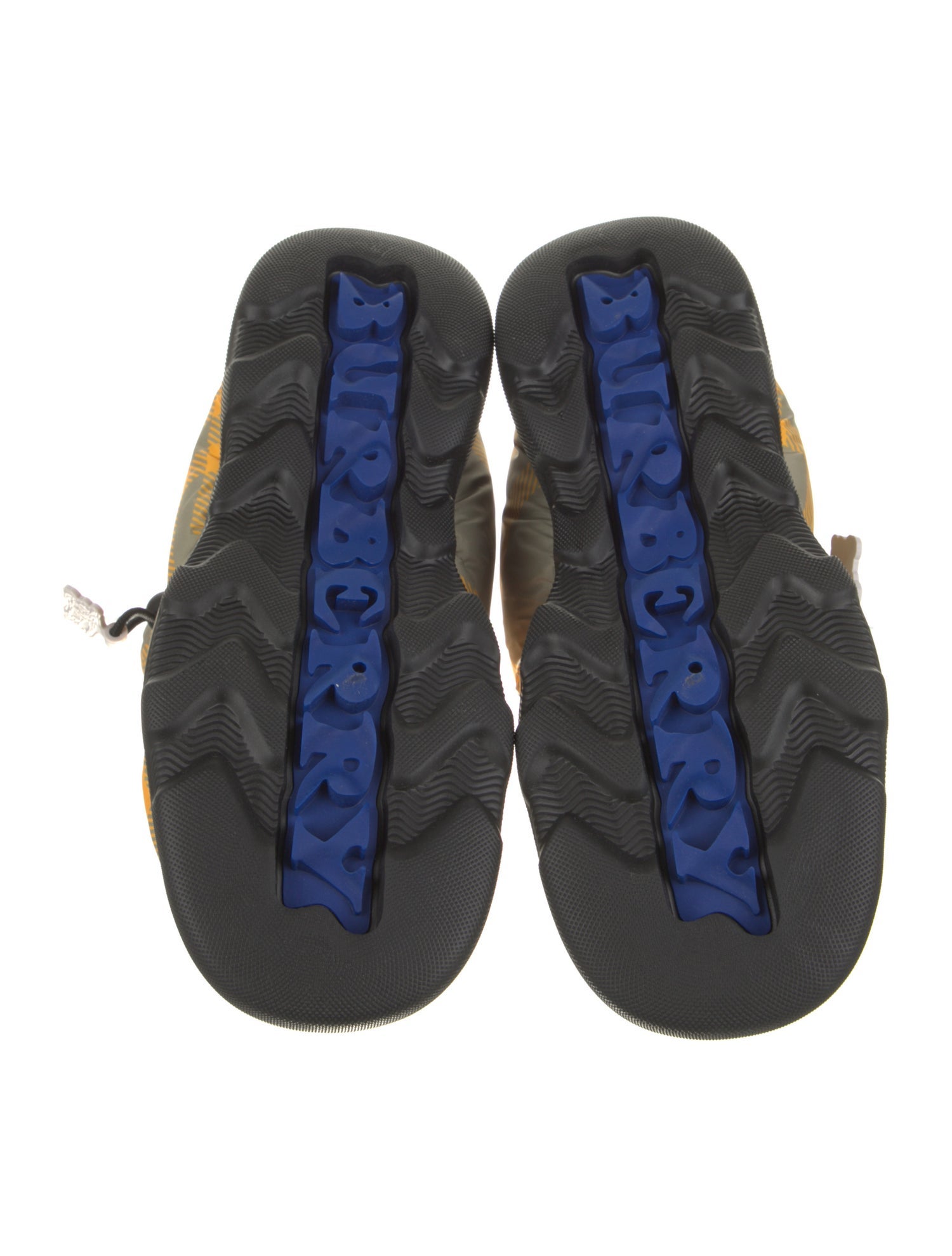 Burberry Nylon Plaid Print Boots