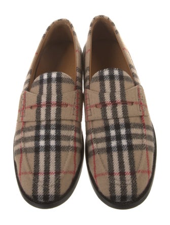 Burberry House Check Pattern Wool Loafers