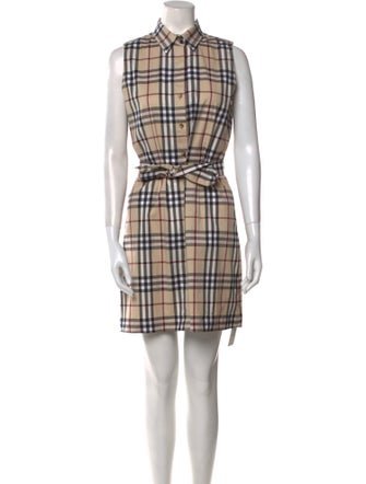 Burberry Plaid Print Knee-Length Dress