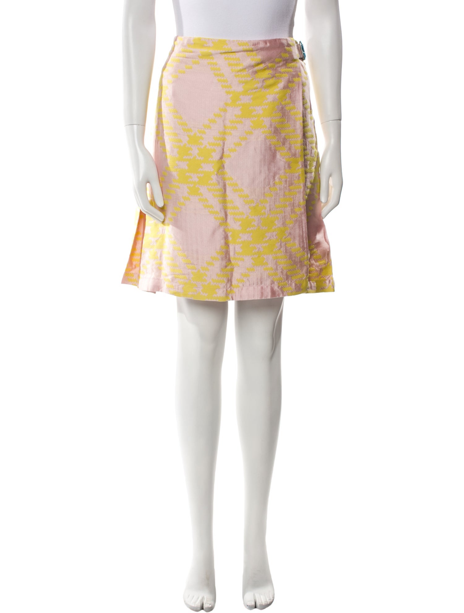 Burberry Houndstooth Print Knee-Length Skirt