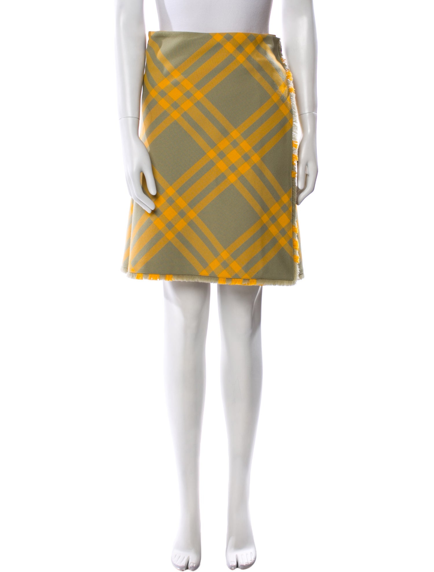 Burberry Plaid Print Knee-Length Skirt