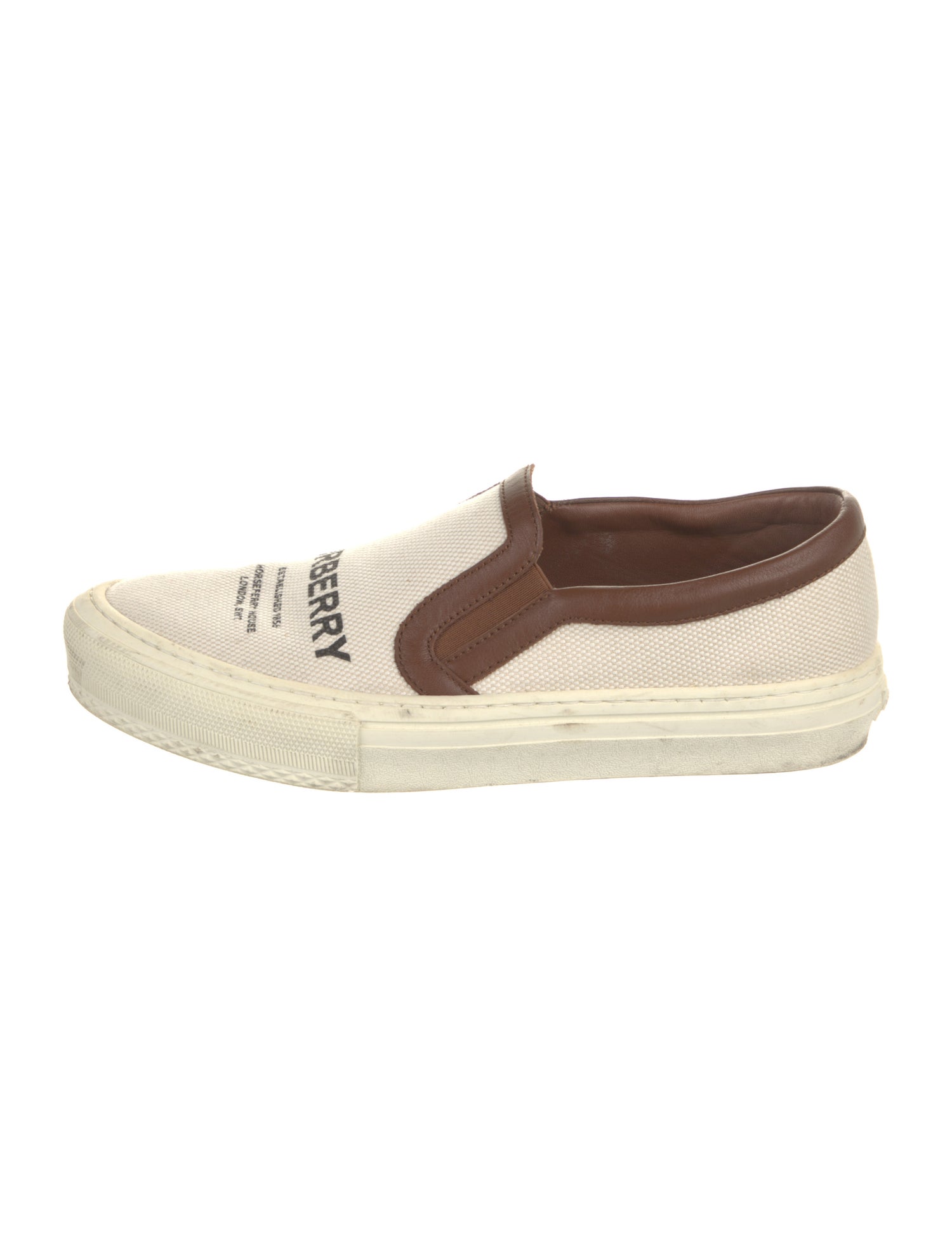 Burberry Canvas Leather Trim Embellishment Sneakers
