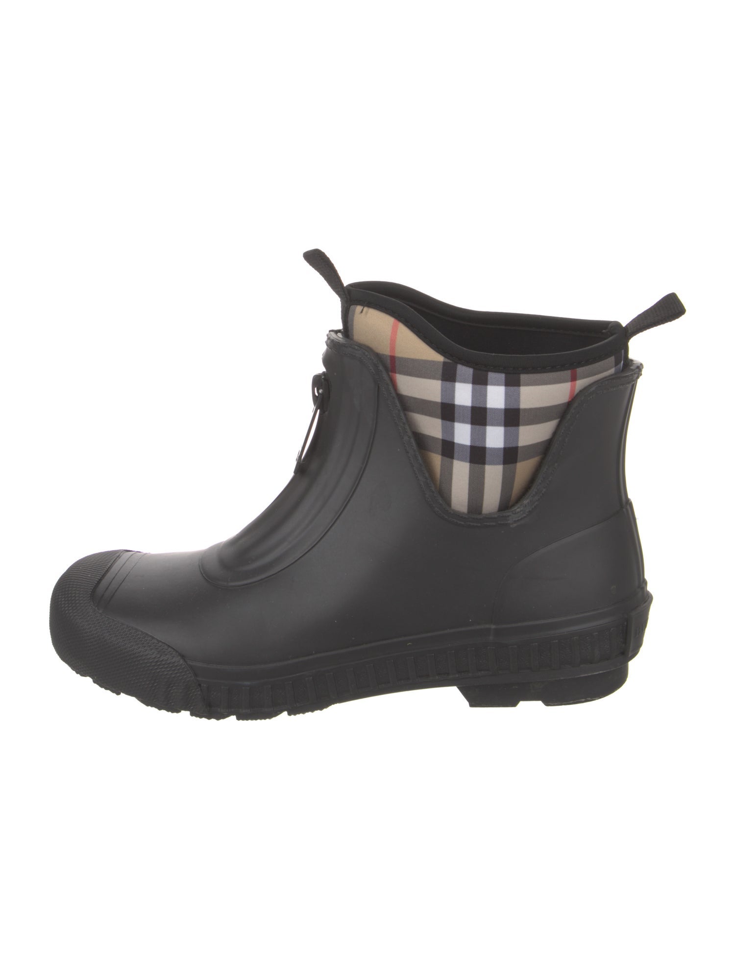 Burberry Rubber Plaid Print Rain Boots