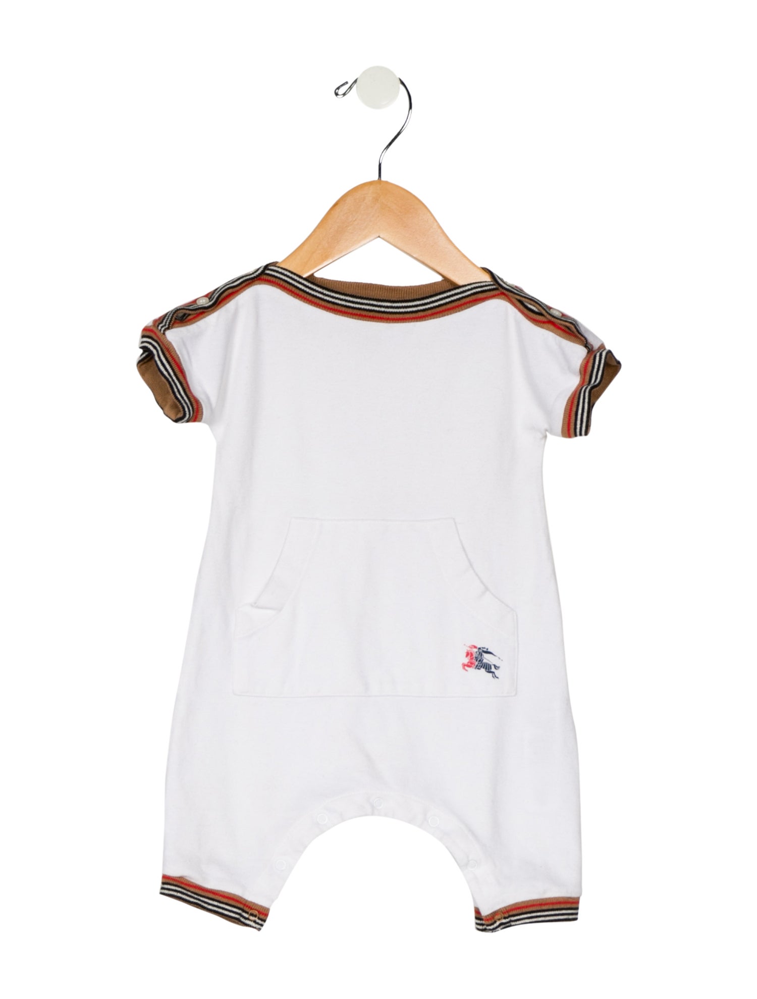 Burberry Infant Striped Trim Onesie