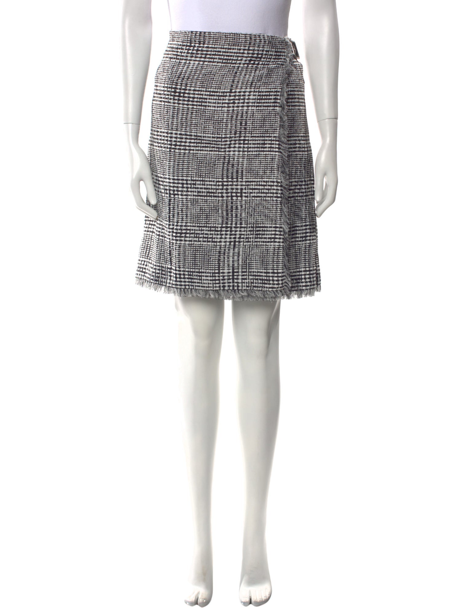 Burberry Houndstooth Print Knee-Length Skirt