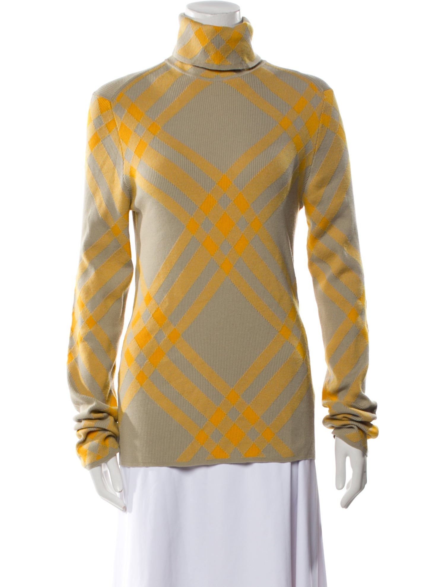 Burberry Wool Plaid Print Sweater