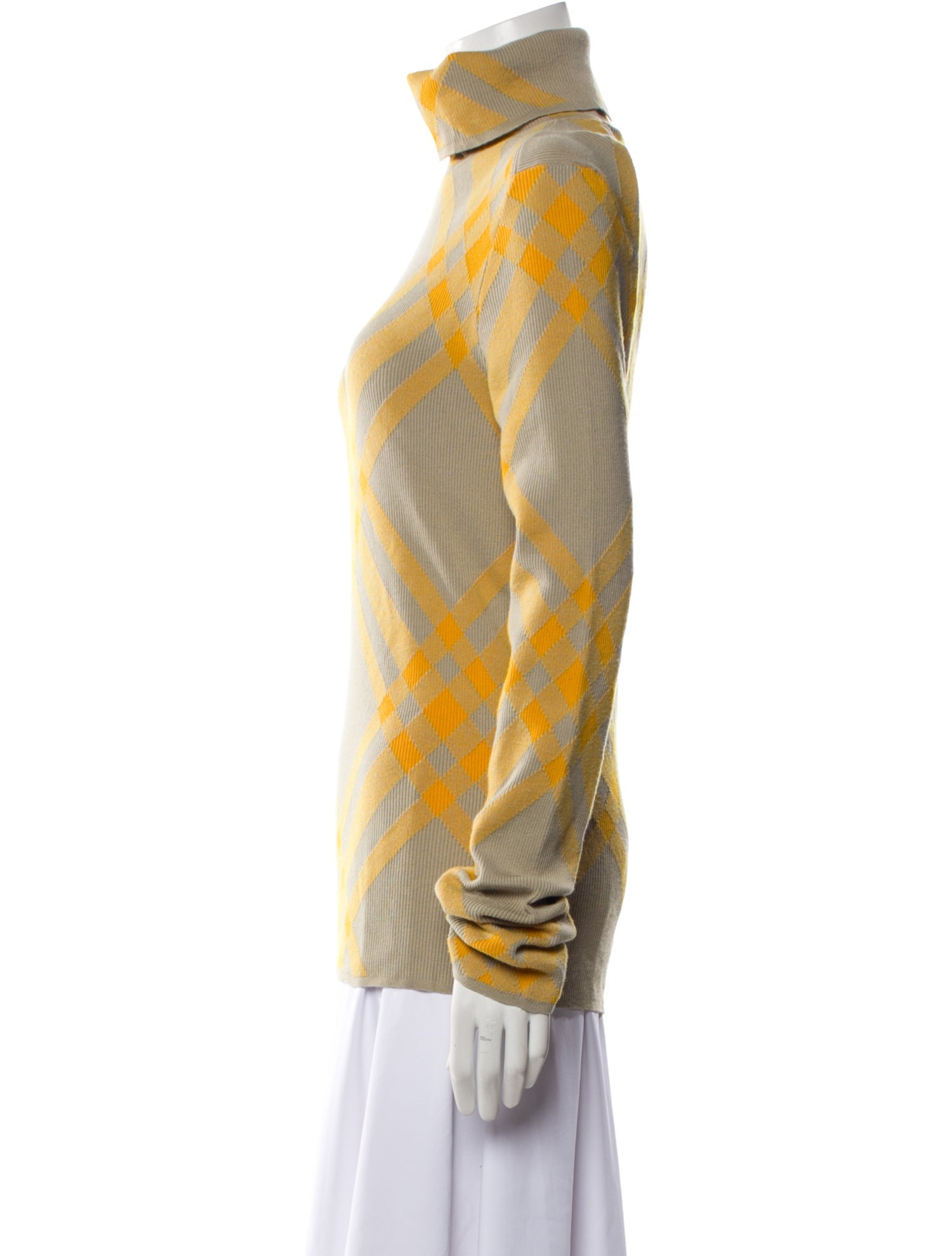 Burberry Wool Plaid Print Sweater