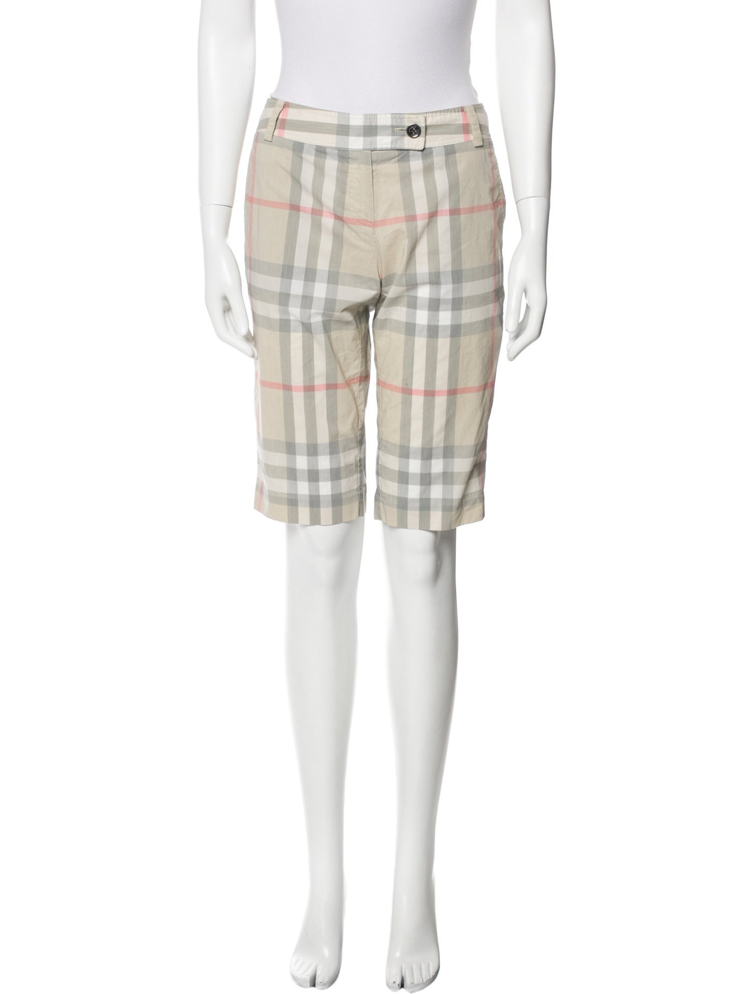 Burberry Plaid Print Knee-Length Shorts