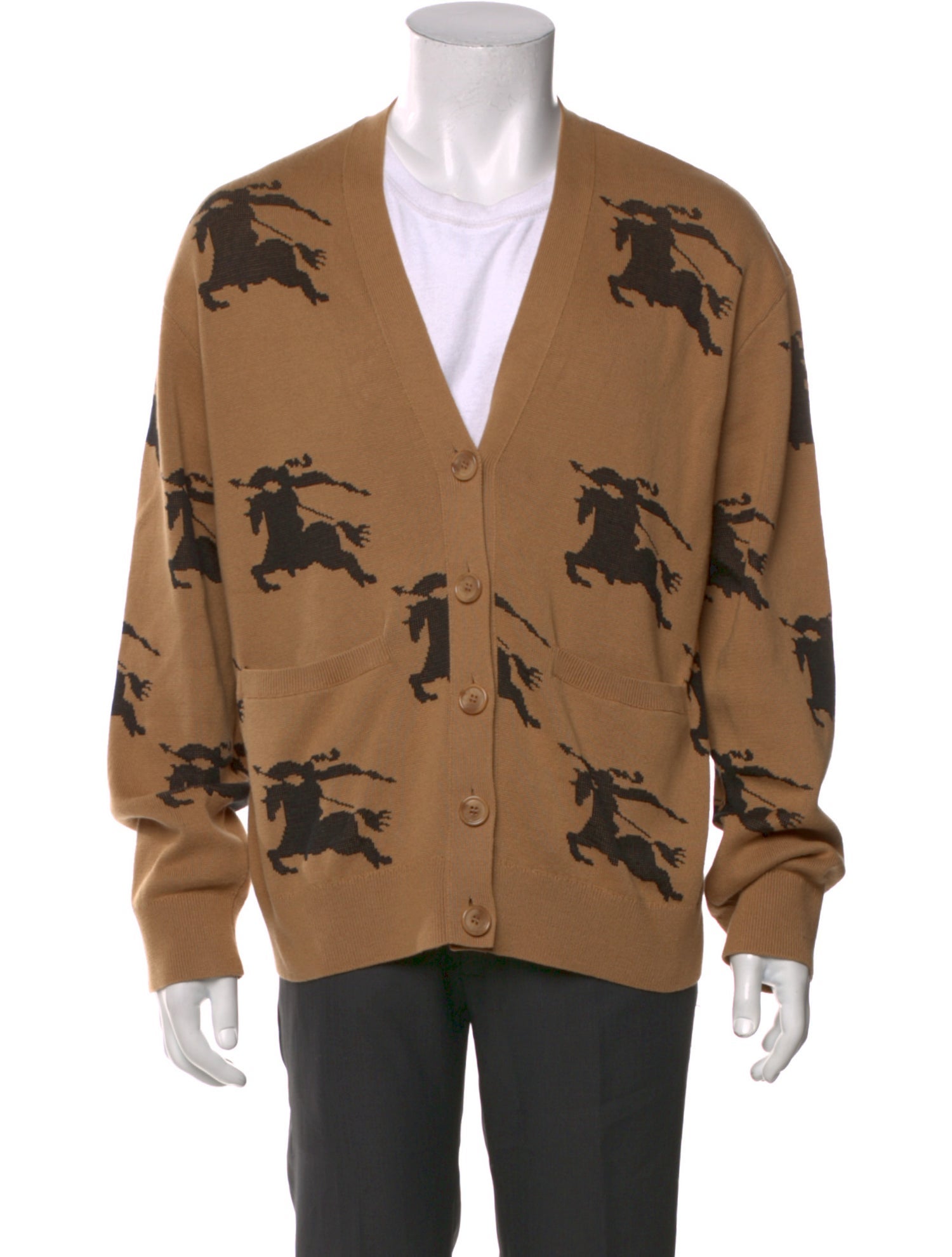 Burberry Printed V-Neck Cardigan
