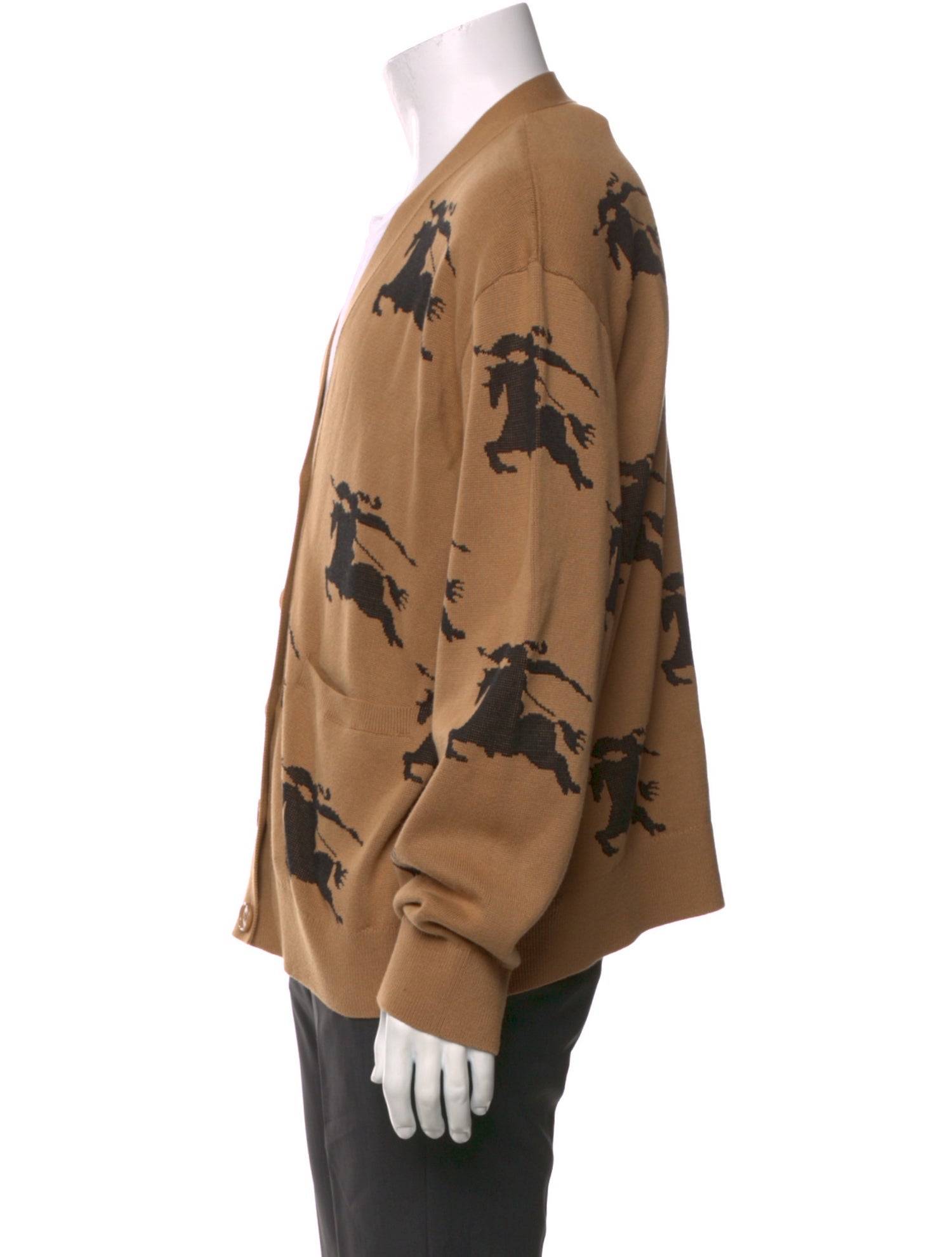 Burberry Printed V-Neck Cardigan