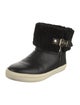 Burberry Leather Fur Trim Boots