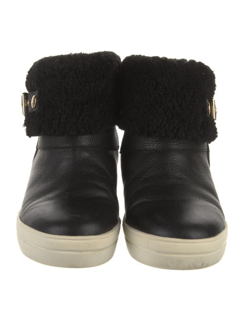 Burberry Leather Fur Trim Boots