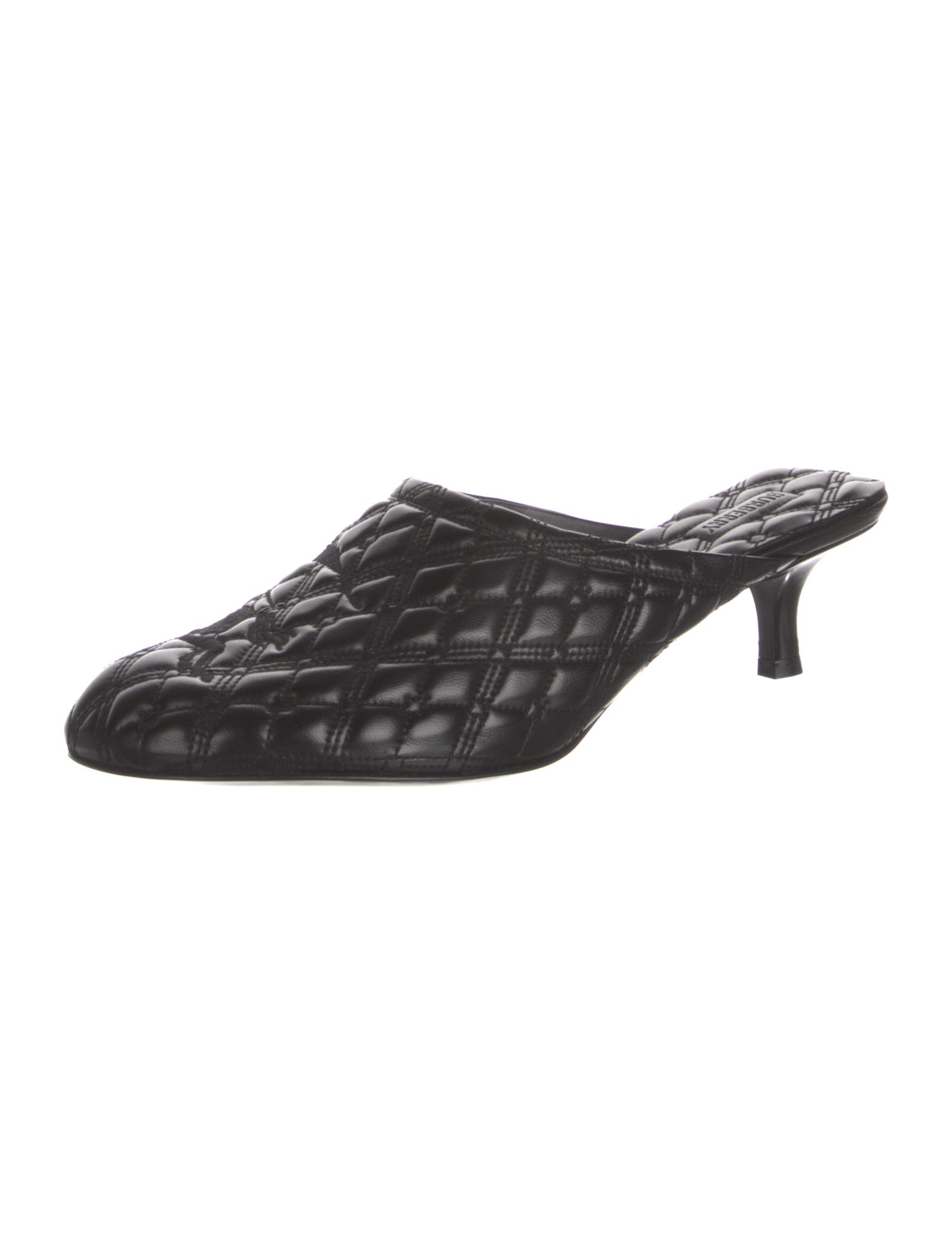 Burberry Leather Embroidered Accent Mules w/ Tags