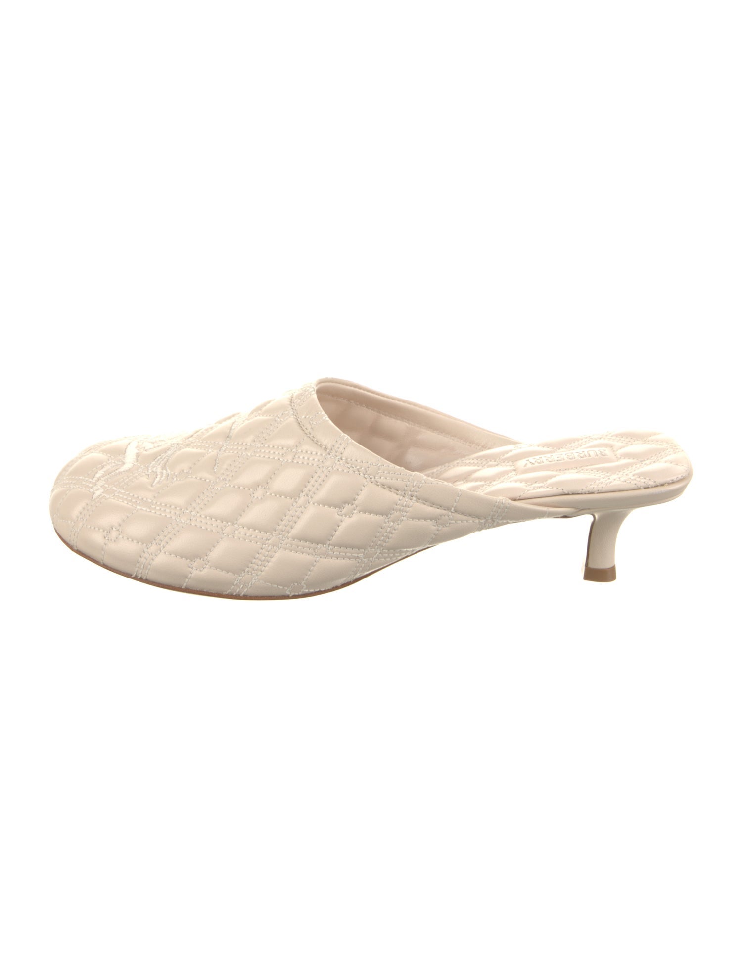 Burberry Leather Embroidered Accent Mules w/ Tags