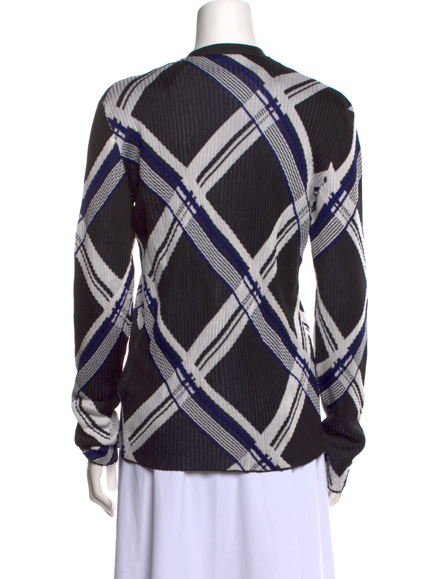 Burberry Silk Plaid Print Sweater