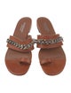 Burberry Chain-Link Accent Leather Slides