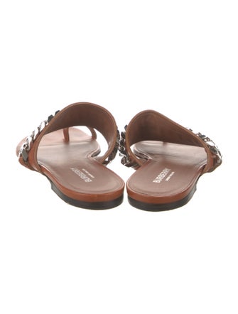 Burberry Chain-Link Accent Leather Slides