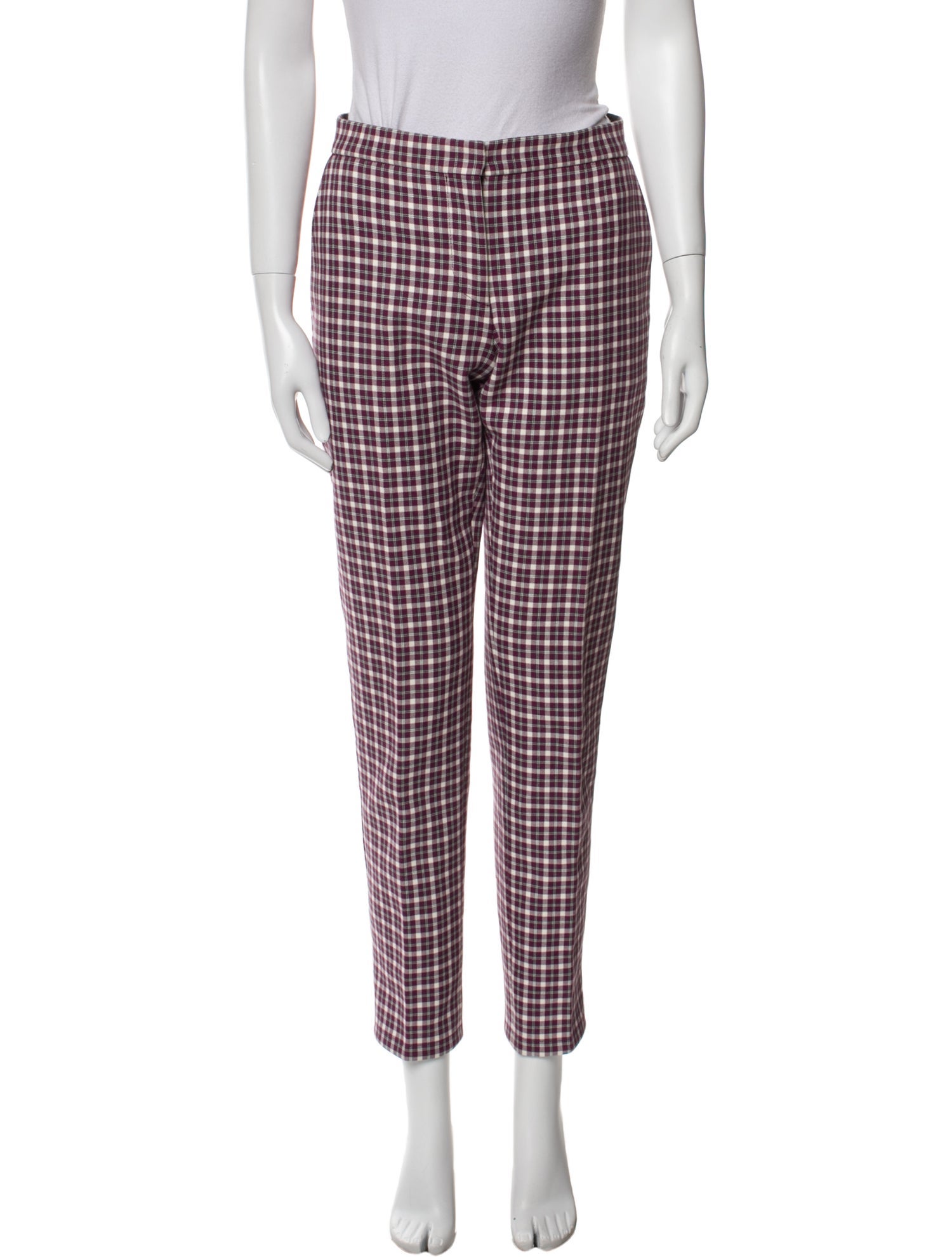 Burberry Plaid Print Straight Leg Pants