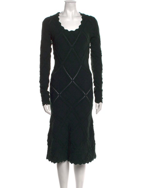 Burberry Square Neckline Midi Length Dress