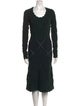 Burberry Square Neckline Midi Length Dress