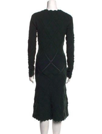 Burberry Square Neckline Midi Length Dress