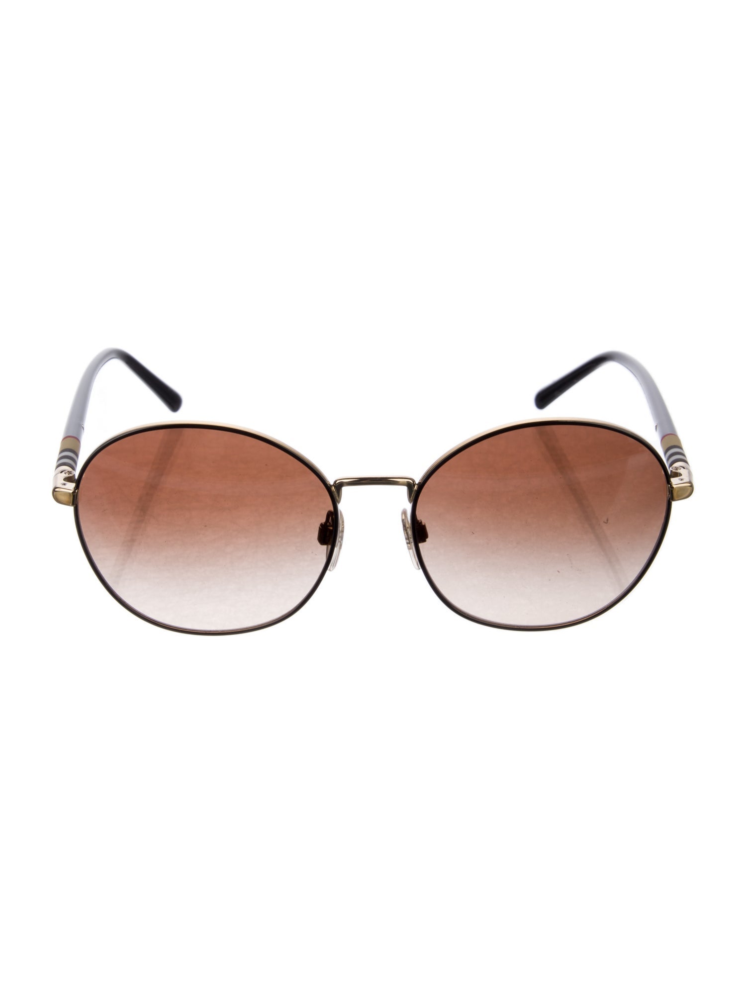 Burberry Nova Check Pattern Round Sunglasses
