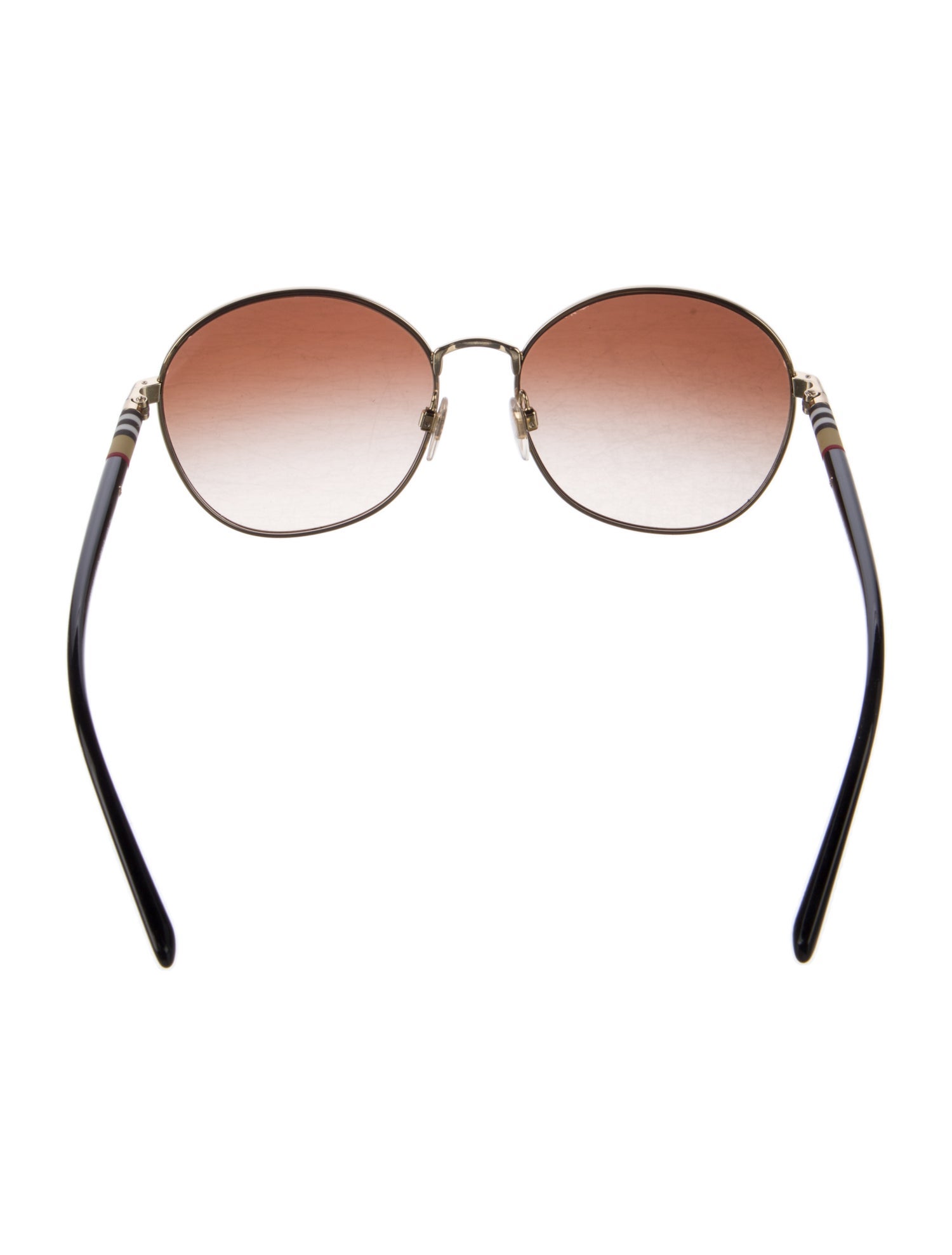 Burberry Nova Check Pattern Round Sunglasses