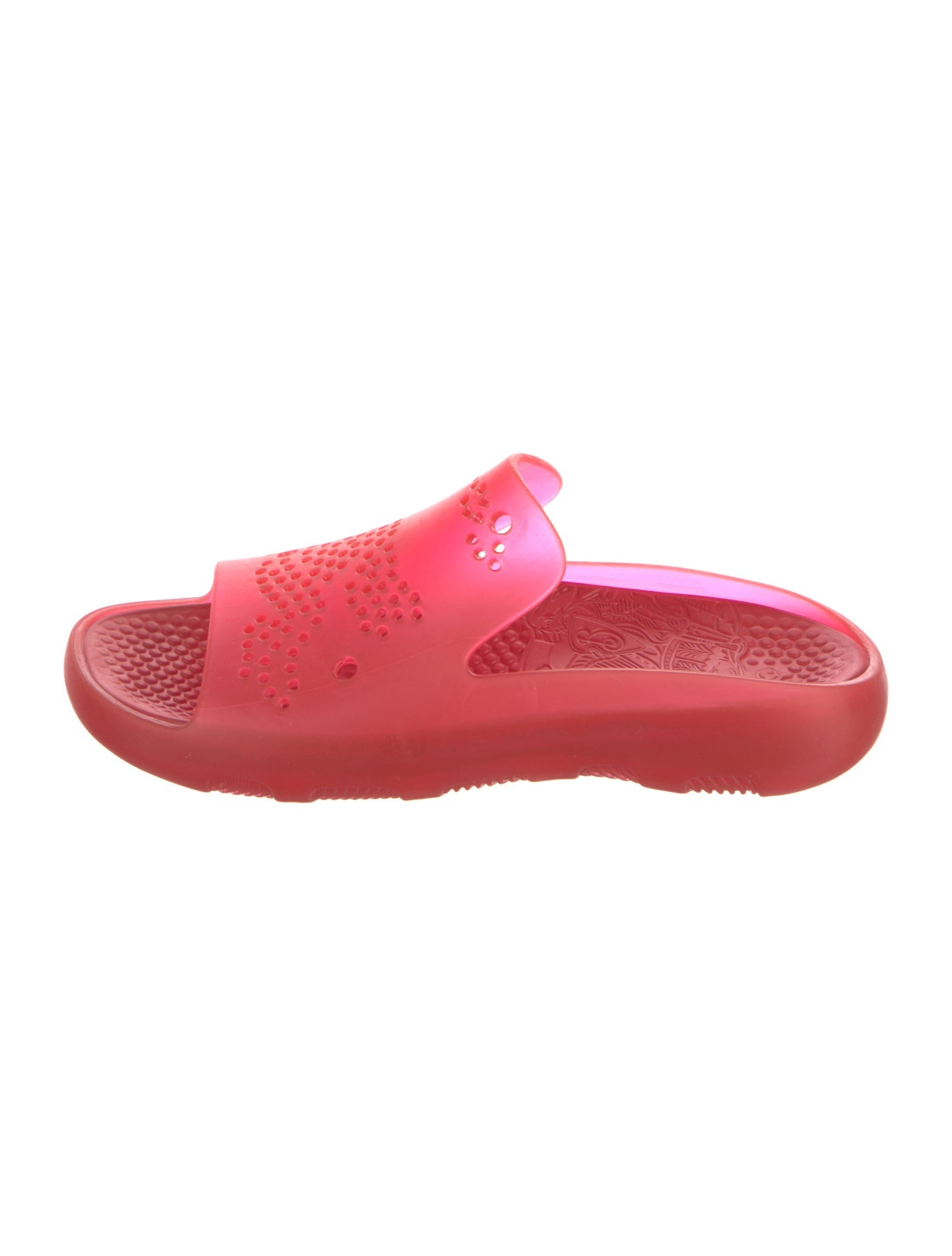 Burberry Rubber Cutout Accent Slides w/ Tags