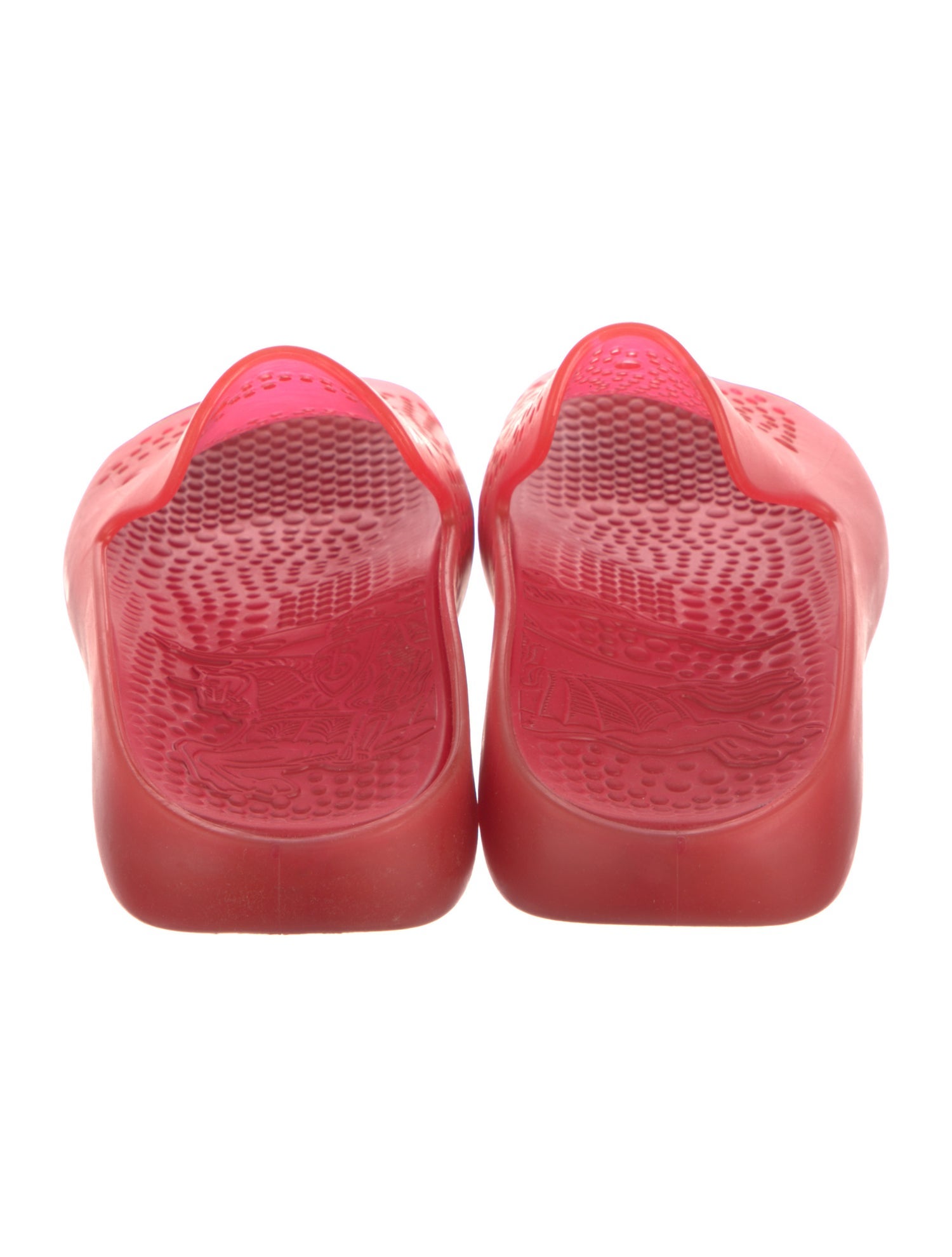 Burberry Rubber Cutout Accent Slides w/ Tags