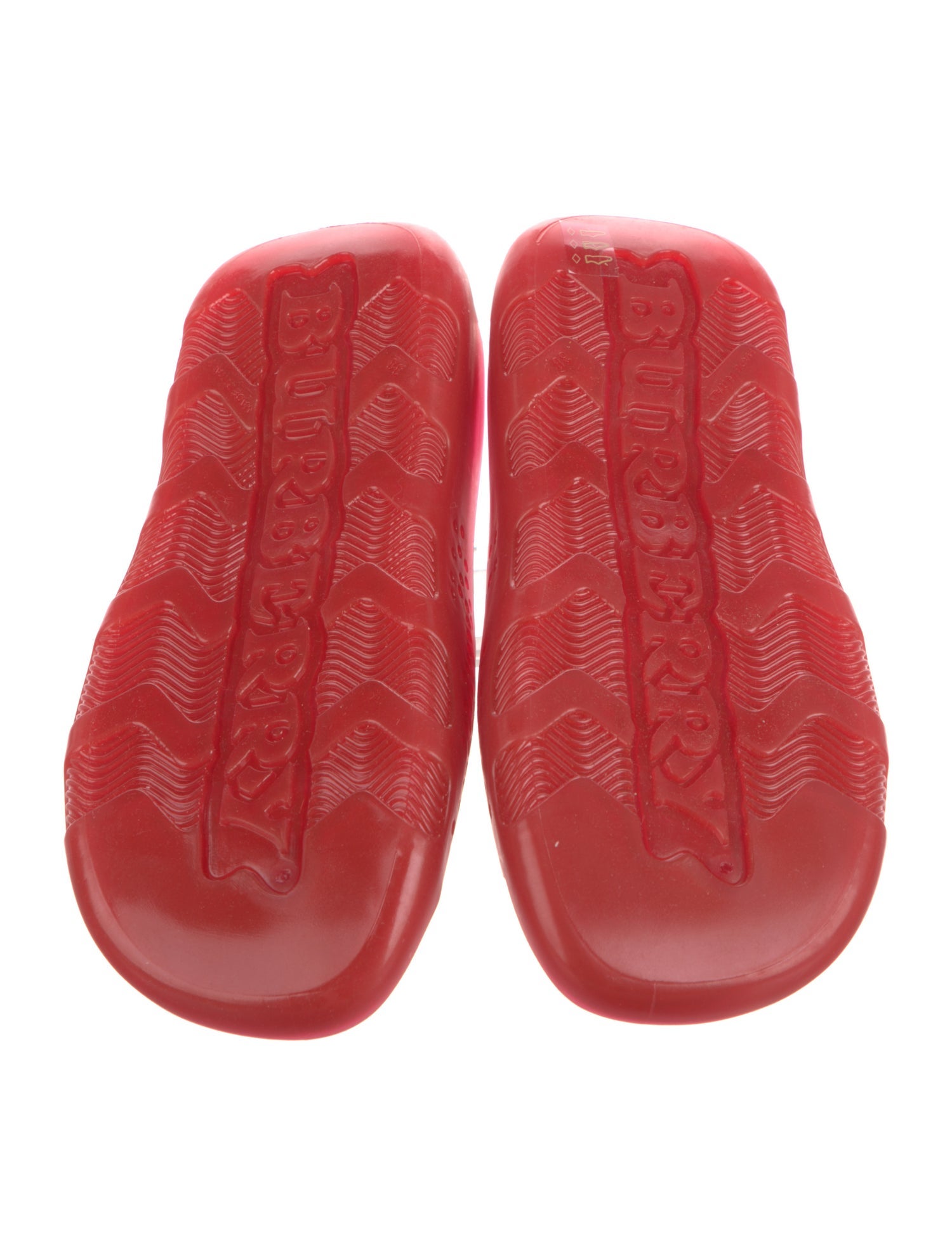 Burberry Rubber Cutout Accent Slides w/ Tags